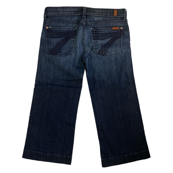 7 For All Mankind Sz:28 Crop Dojo Blue Jeans - Picture 4 of 7
